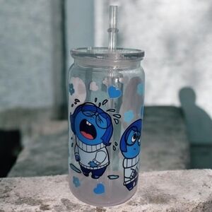 16 oz Sadness from Inside Out Tumbler with Straw BPA Free Durable Hard Plastic